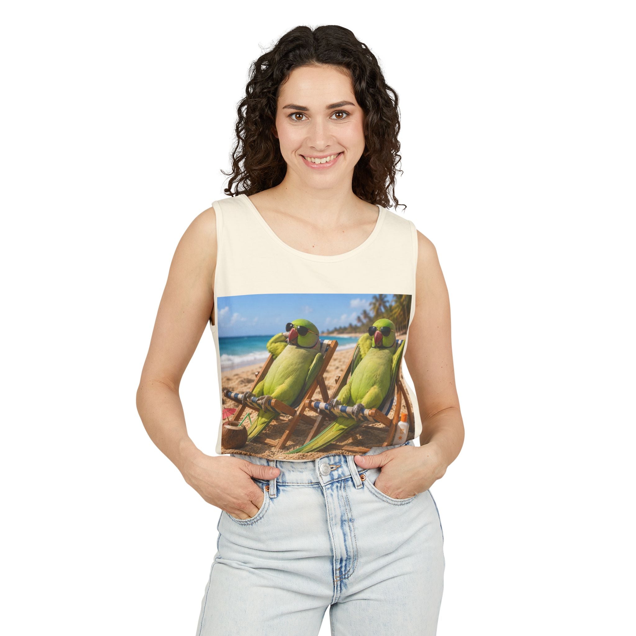 Beach Parrot Tank Top — “I’ve Got Time For Only Two Things: Birds and Salt Life” Summer Tee