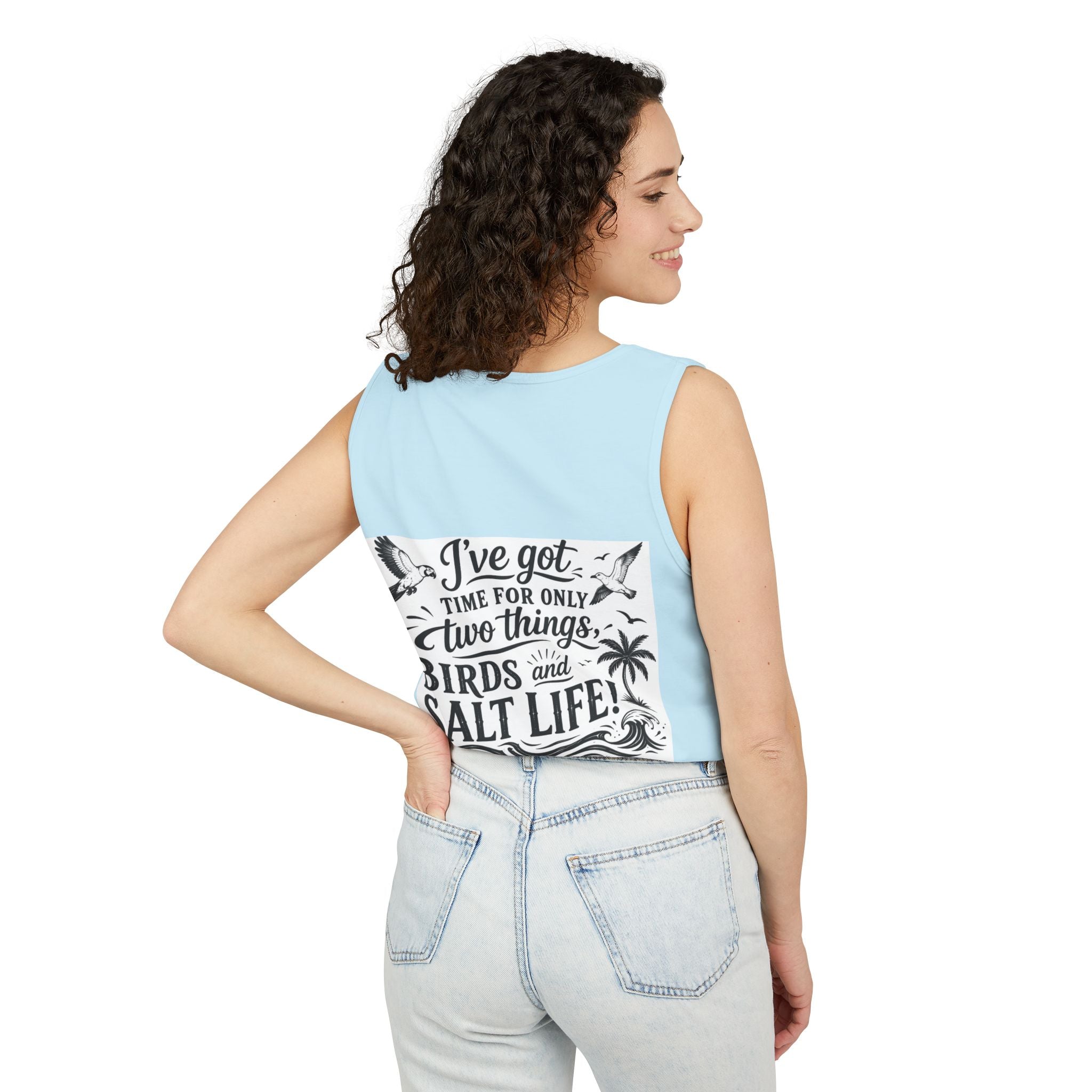 Beach Parrot Tank Top — “I’ve Got Time For Only Two Things: Birds and Salt Life” Summer Tee