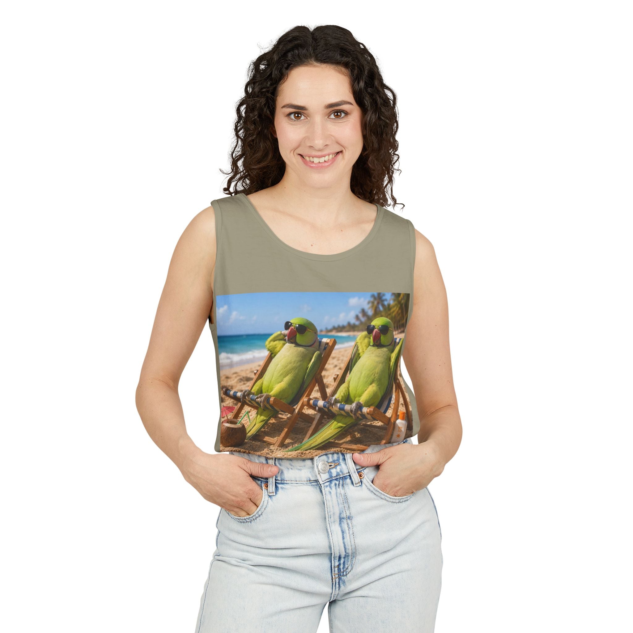 Beach Parrot Tank Top — “I’ve Got Time For Only Two Things: Birds and Salt Life” Summer Tee