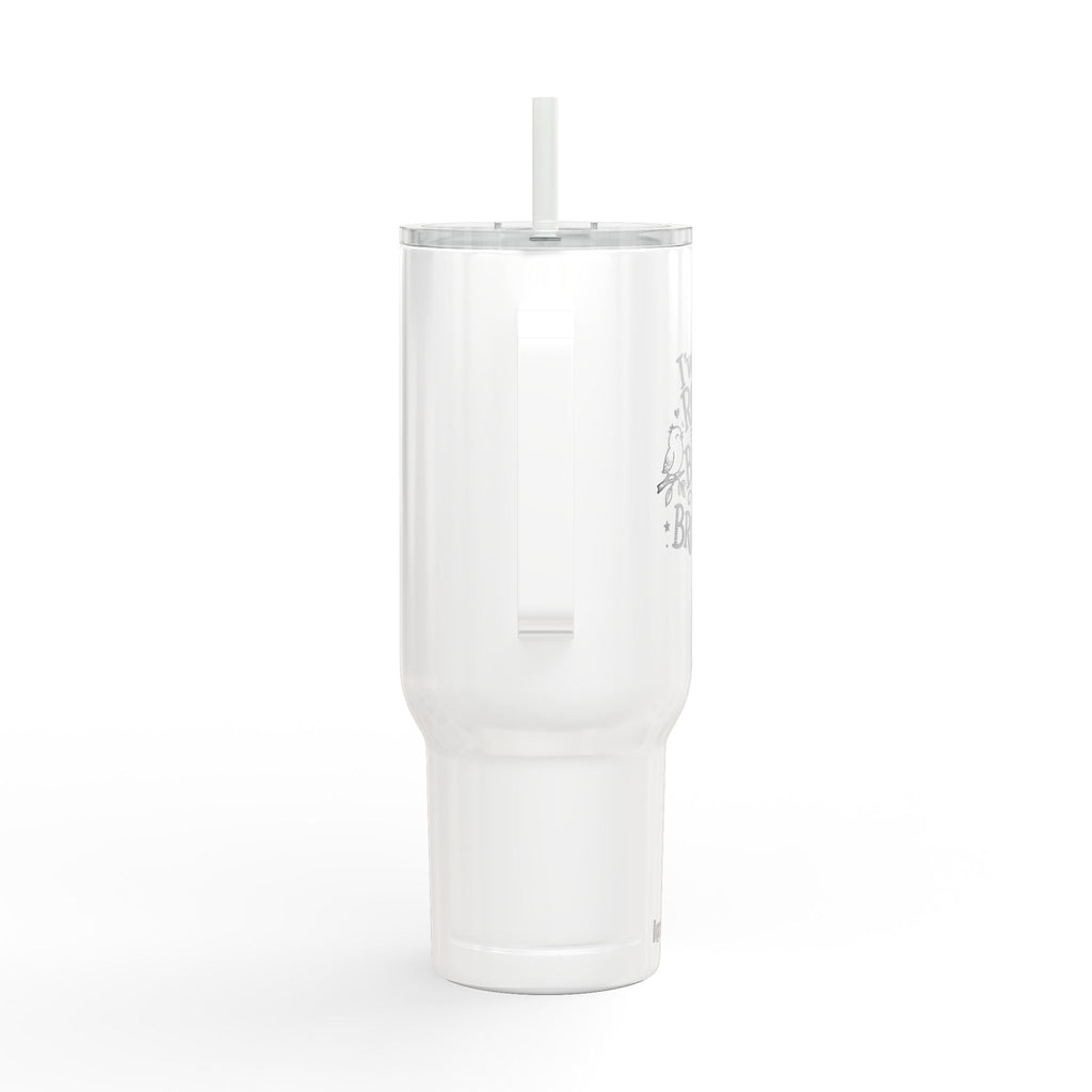 40oz Engraved Tumbler — "I've Got Room for Birds and Brooms" (Insulated Travel Mug)