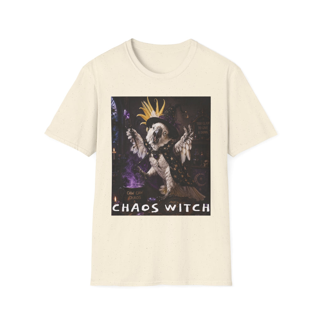 Chaos Witch T‑Shirt — Gothic Crow Crown Illustration