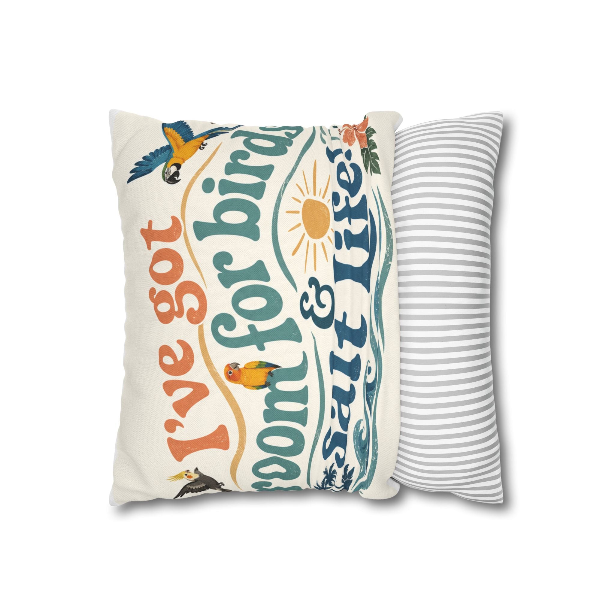Coastal Birds & Salt Life Decorative Pillowcase