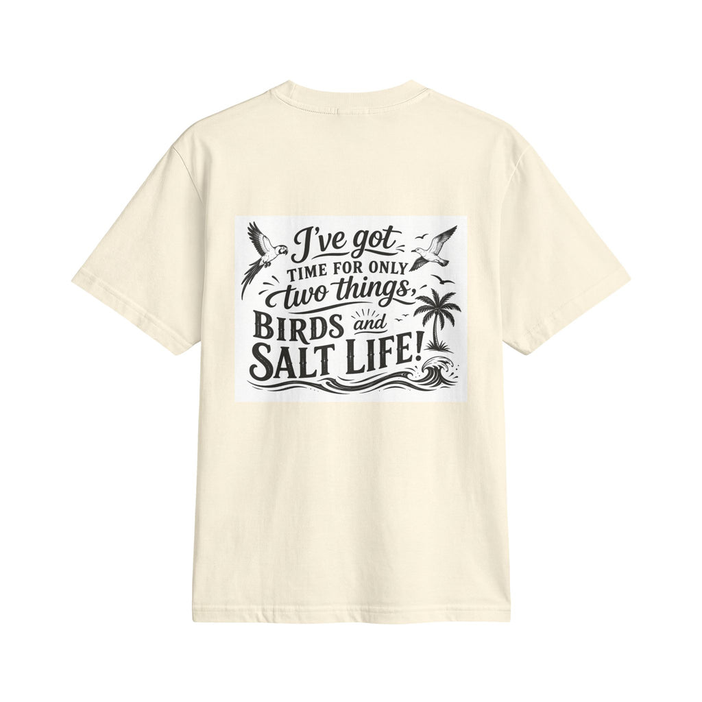 T-Shirt — "Birds and Salt Life" Tropical Beach Parrot Graphic Tee
