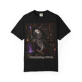 Witch Parrot T-Shirt — "Primordial Witch" Graphic Tee with "I've Got Room for Birds and Brooms" Back