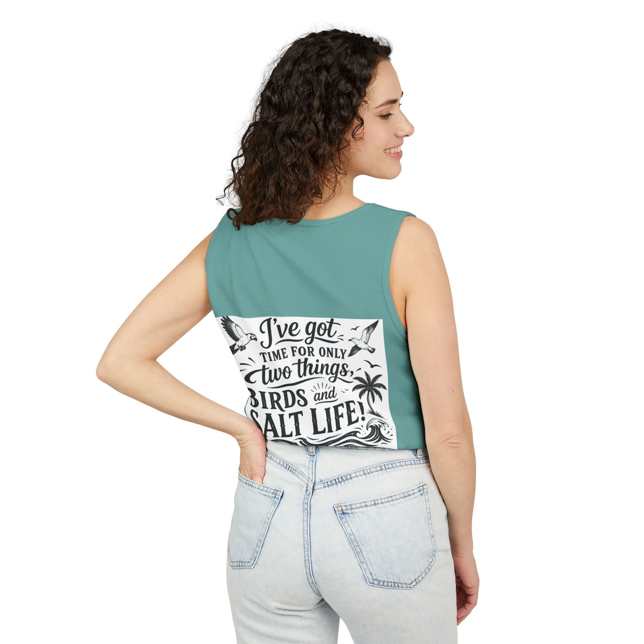 Beach Parrot Tank Top — “I’ve Got Time For Only Two Things: Birds and Salt Life” Summer Tee