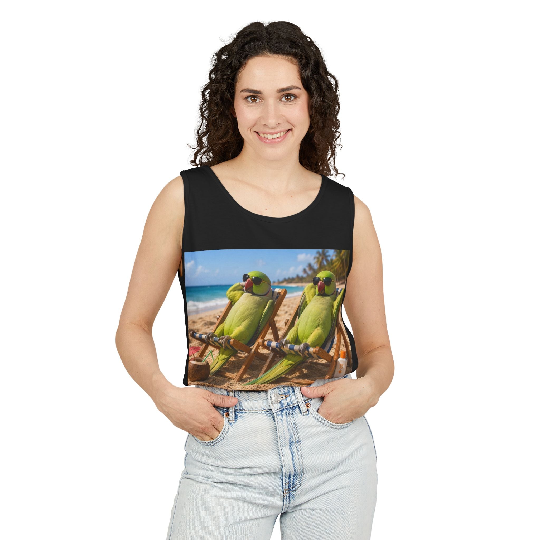 Beach Parrot Tank Top — “I’ve Got Time For Only Two Things: Birds and Salt Life” Summer Tee