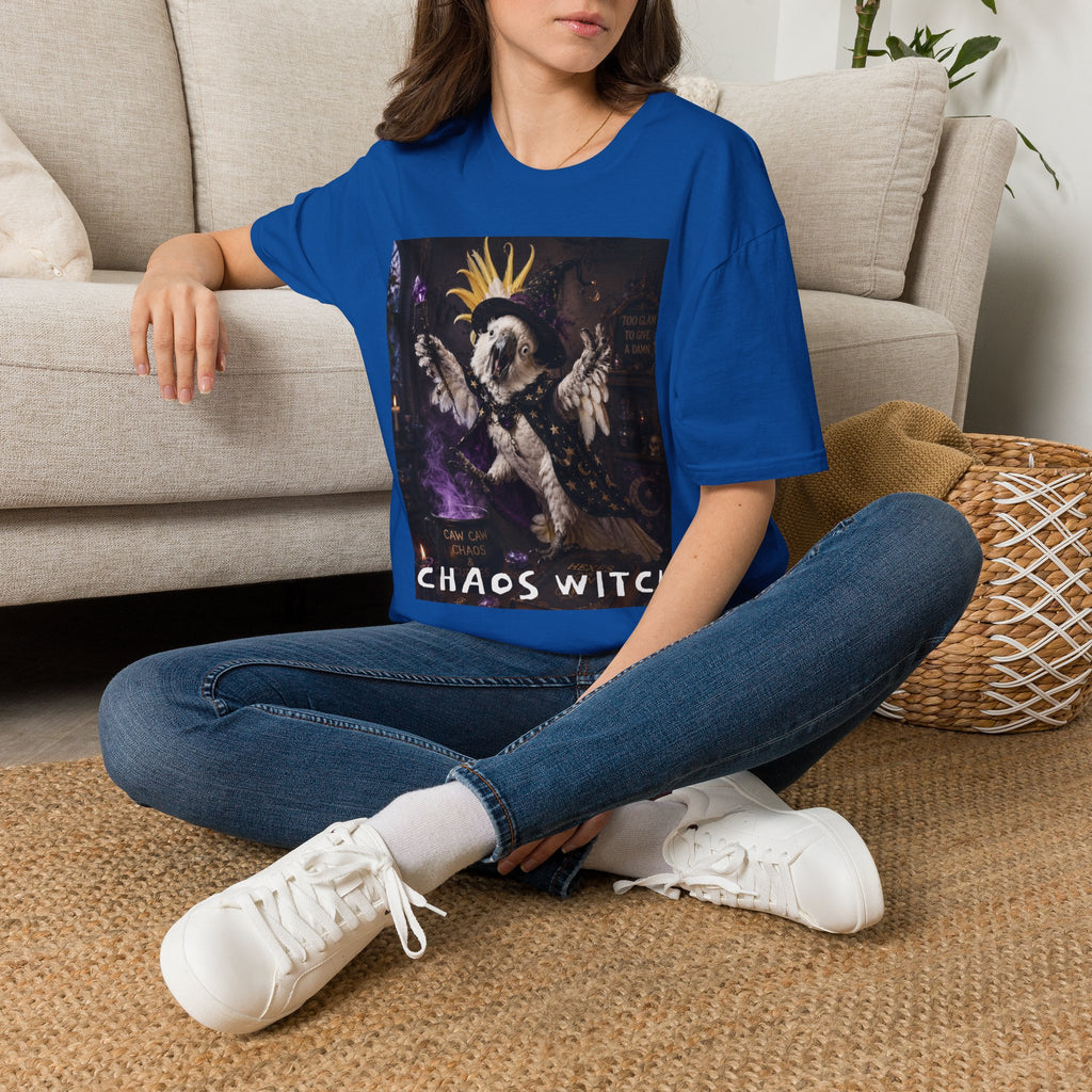 Chaos Witch T‑Shirt — Gothic Crow Crown Illustration