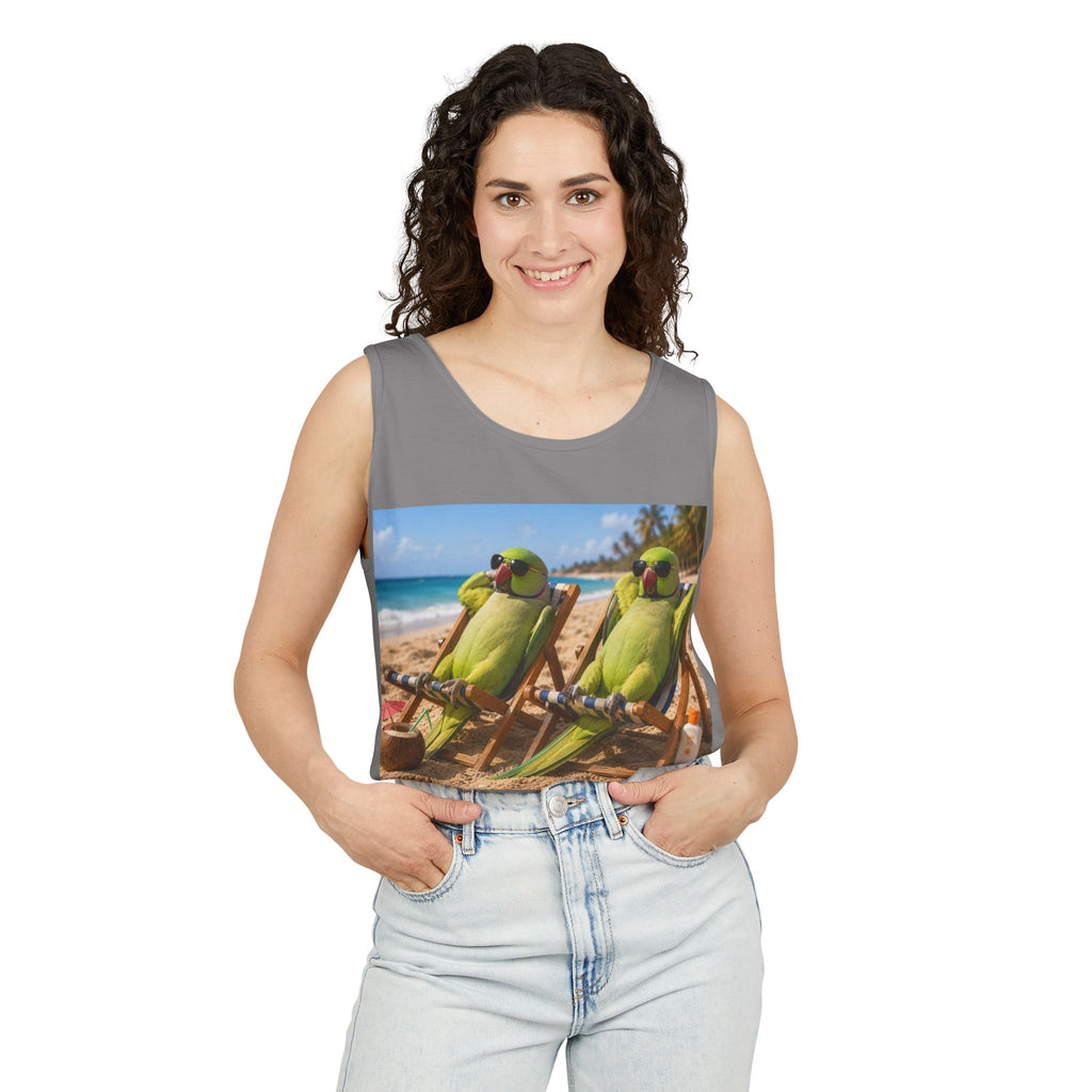 Beach Parrot Tank Top — “I’ve Got Time For Only Two Things: Birds and Salt Life” Summer Tee