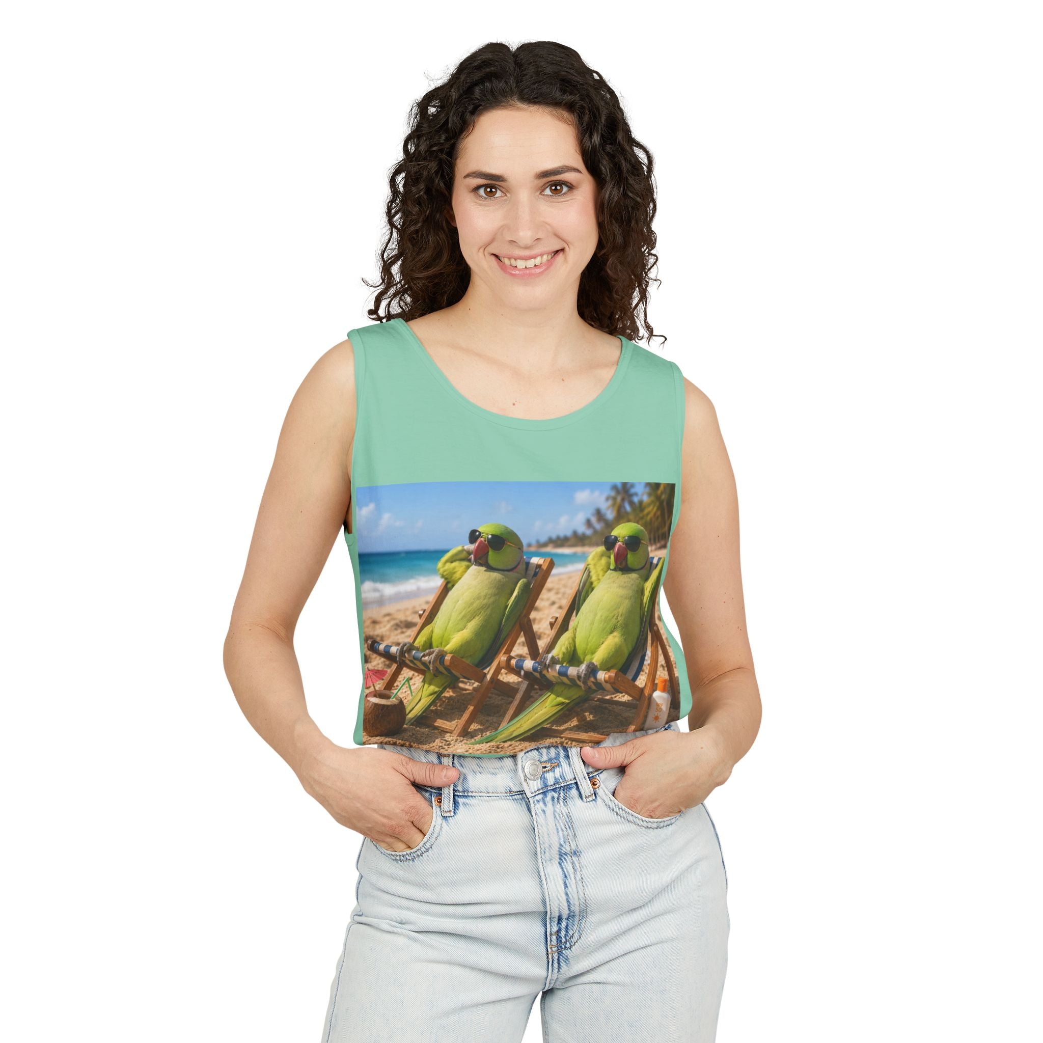 Beach Parrot Tank Top — “I’ve Got Time For Only Two Things: Birds and Salt Life” Summer Tee