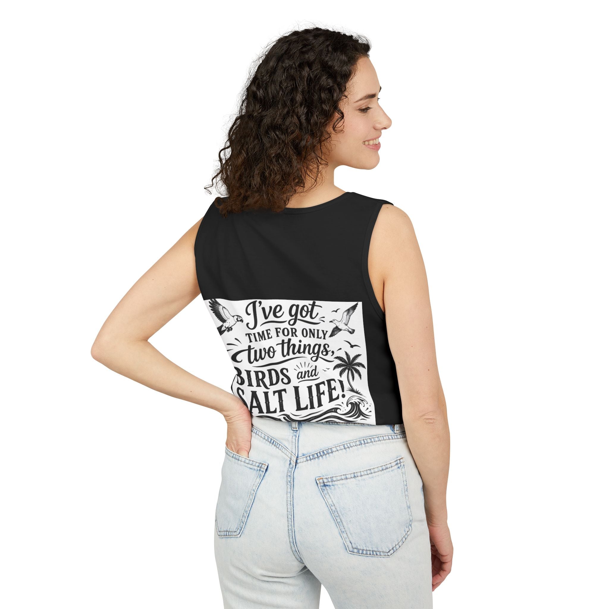 Beach Parrot Tank Top — “I’ve Got Time For Only Two Things: Birds and Salt Life” Summer Tee