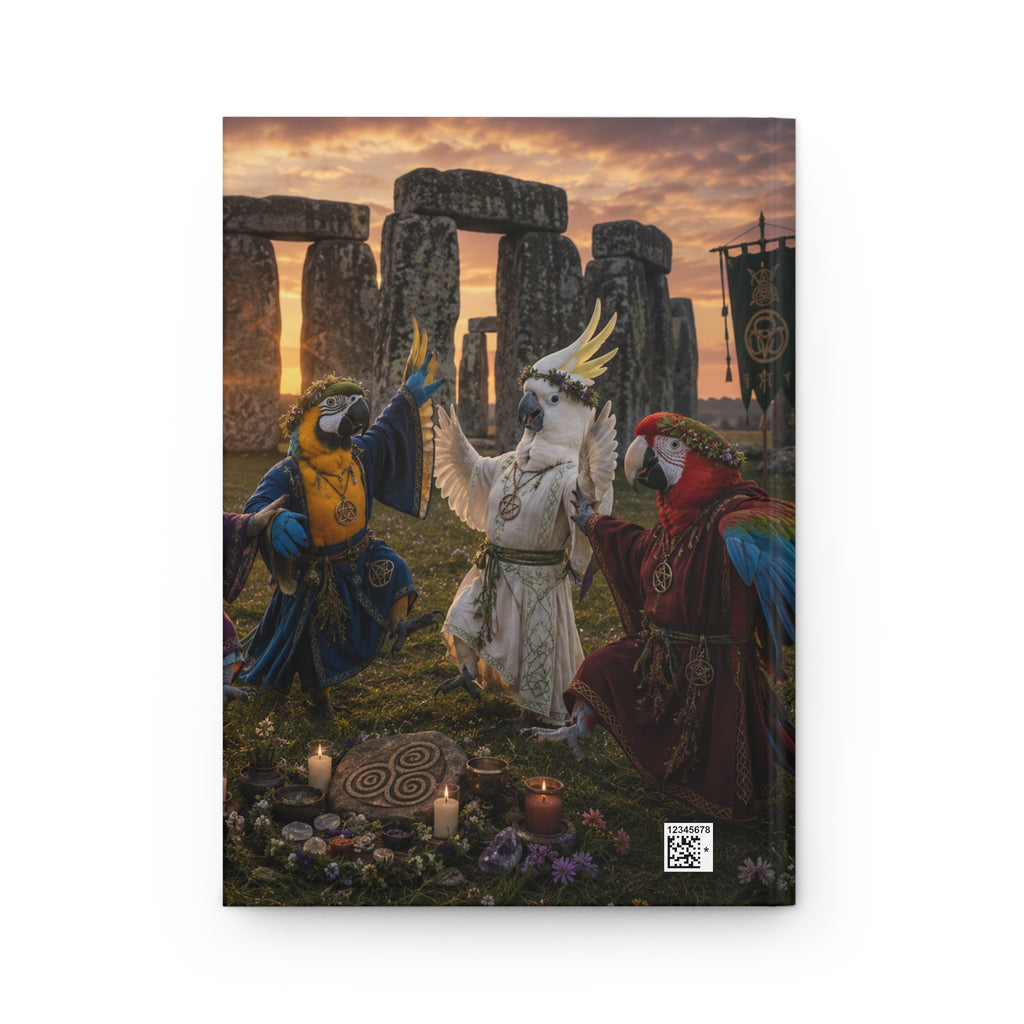 Mystic Parrots Stonehenge Journal — Fantasy Bird Grimoire Hardcover