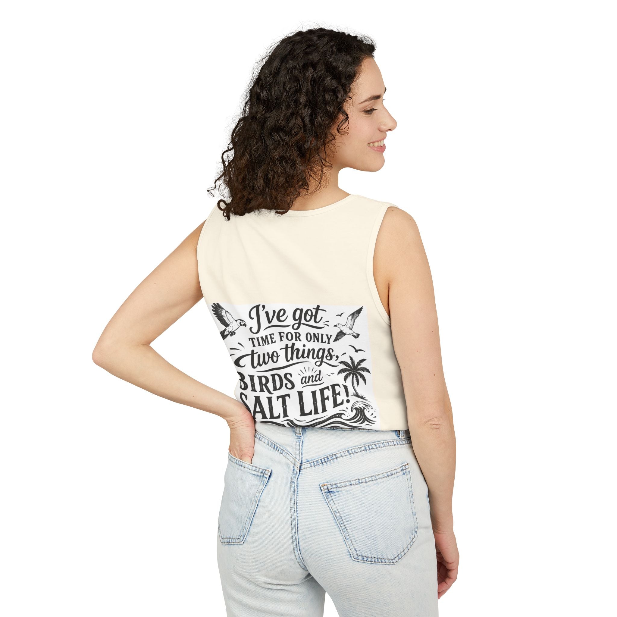 Beach Parrot Tank Top — “I’ve Got Time For Only Two Things: Birds and Salt Life” Summer Tee