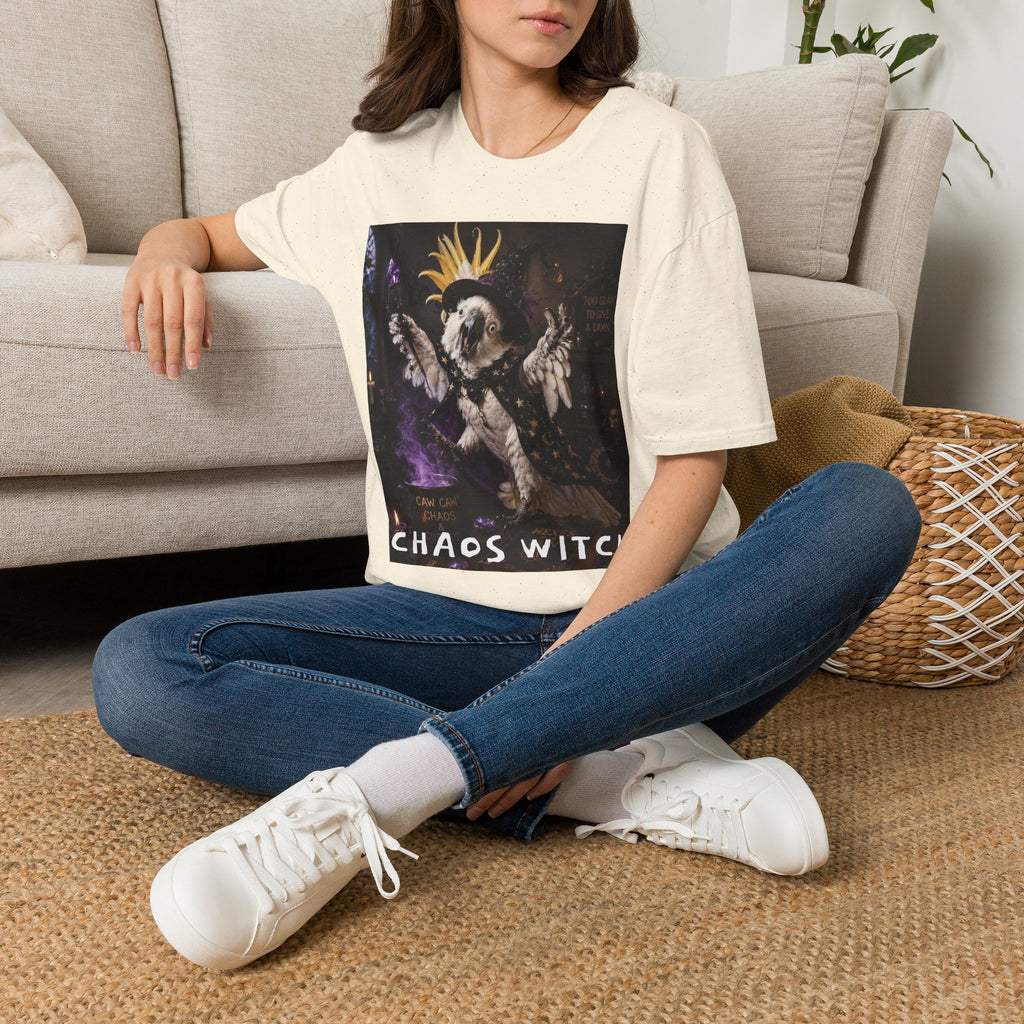Chaos Witch T‑Shirt — Gothic Crow Crown Illustration