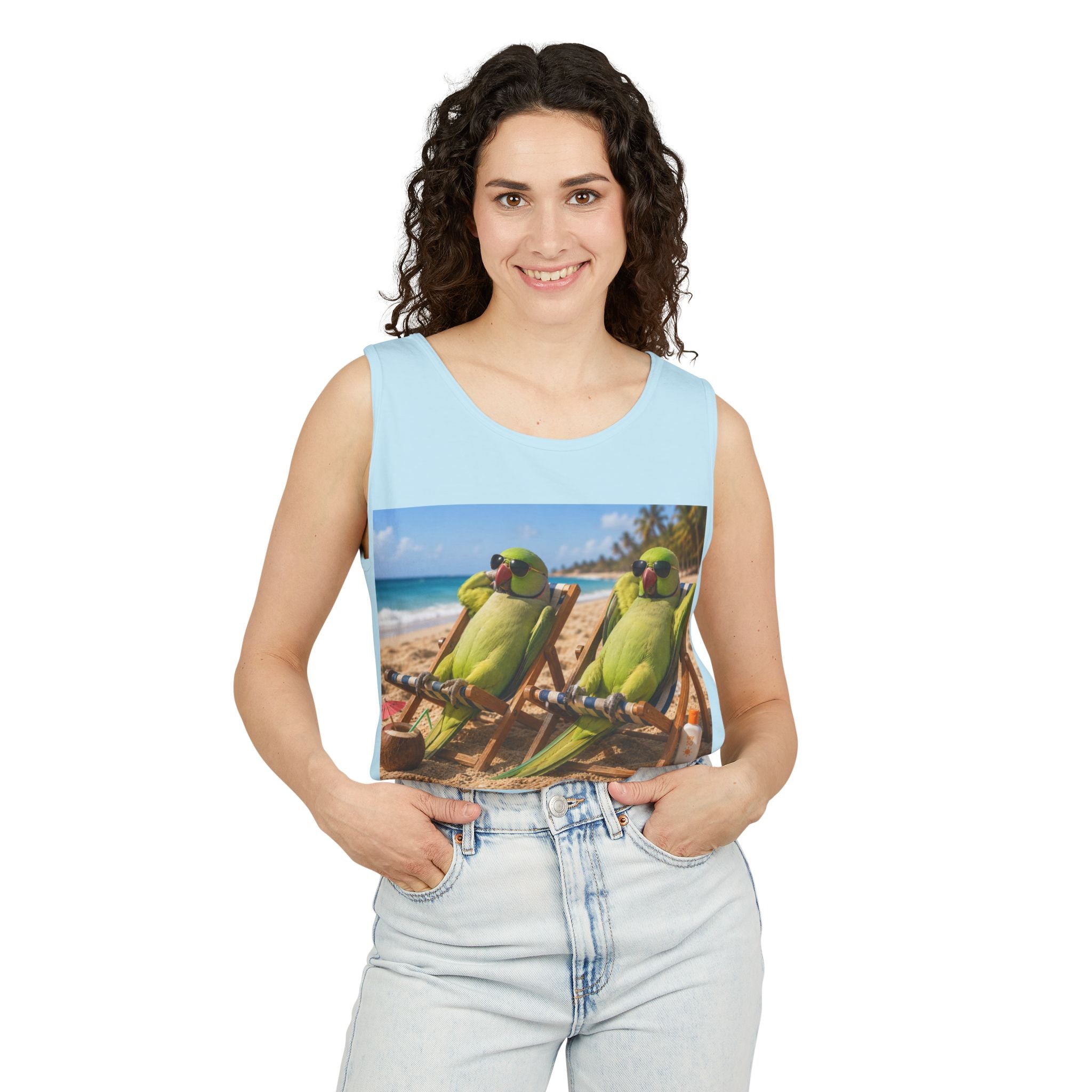 Beach Parrot Tank Top — “I’ve Got Time For Only Two Things: Birds and Salt Life” Summer Tee
