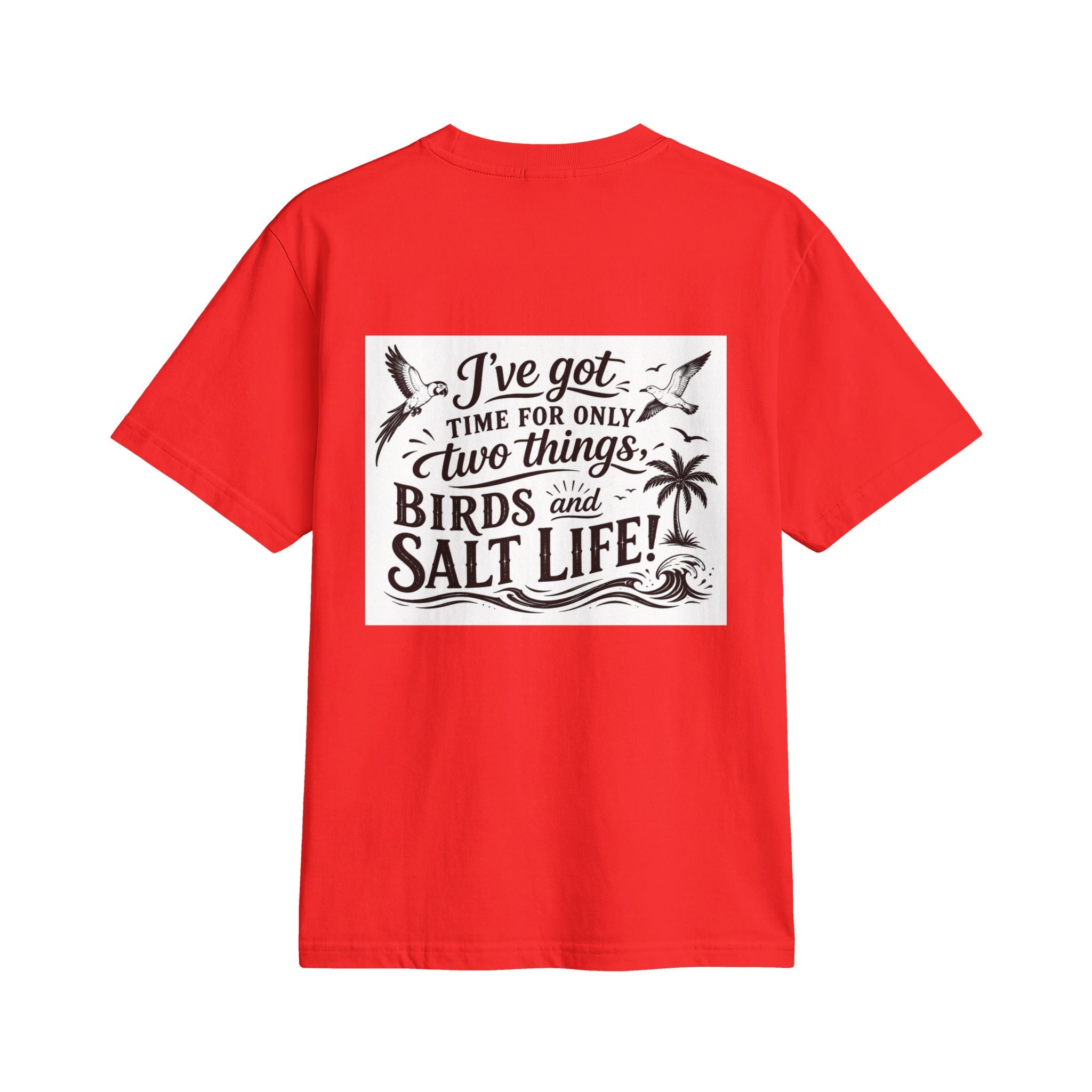 T-Shirt — "Birds and Salt Life" Tropical Beach Parrot Graphic Tee