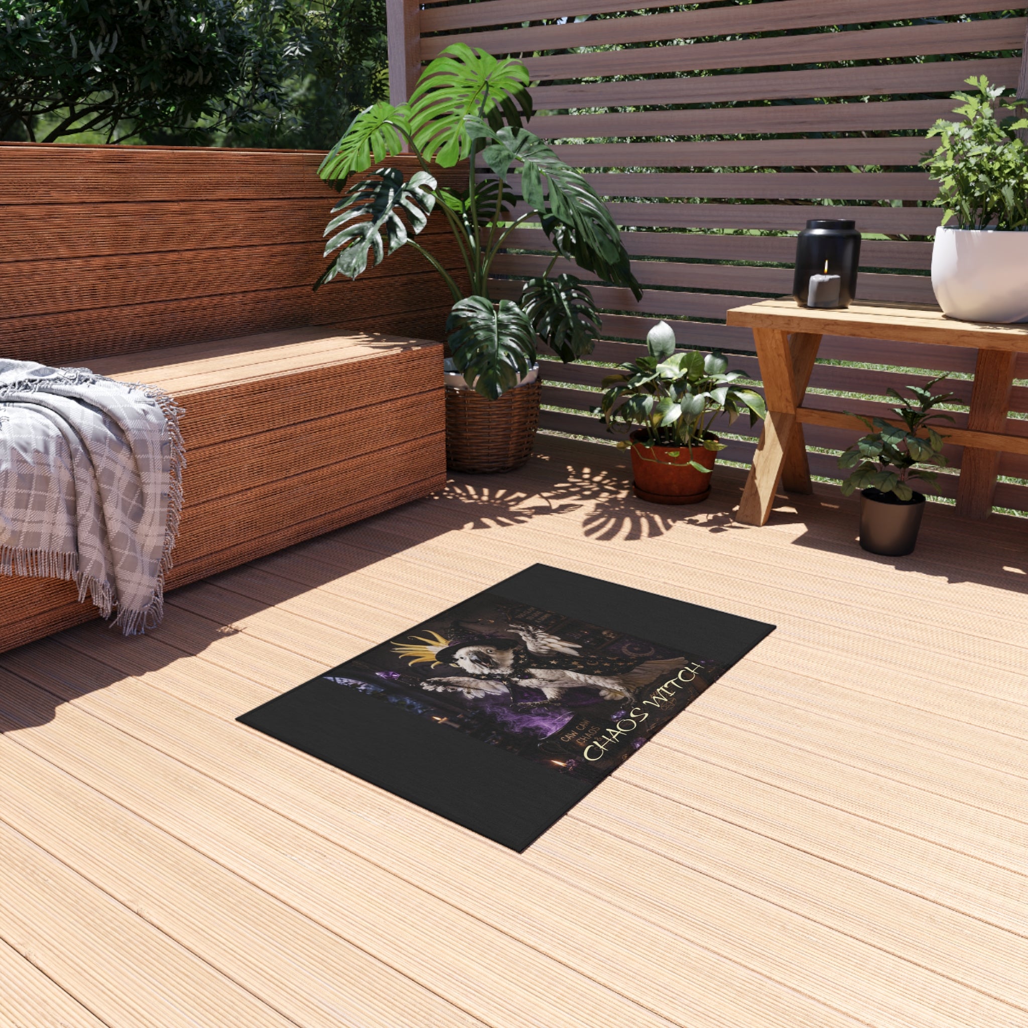 Chaos Witch Outdoor Rug — Gothic Crow Witchcraft Doormat