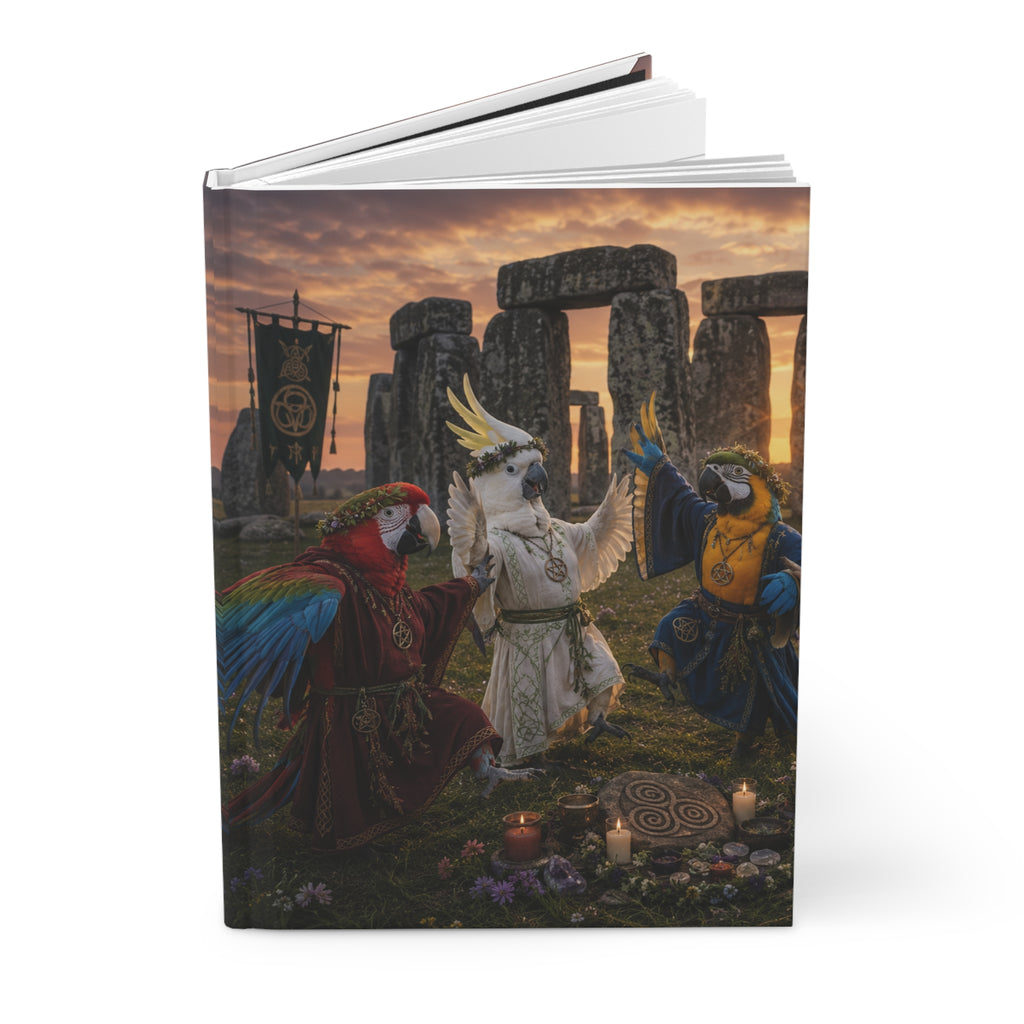 Mystic Parrots Stonehenge Journal — Fantasy Bird Grimoire Hardcover