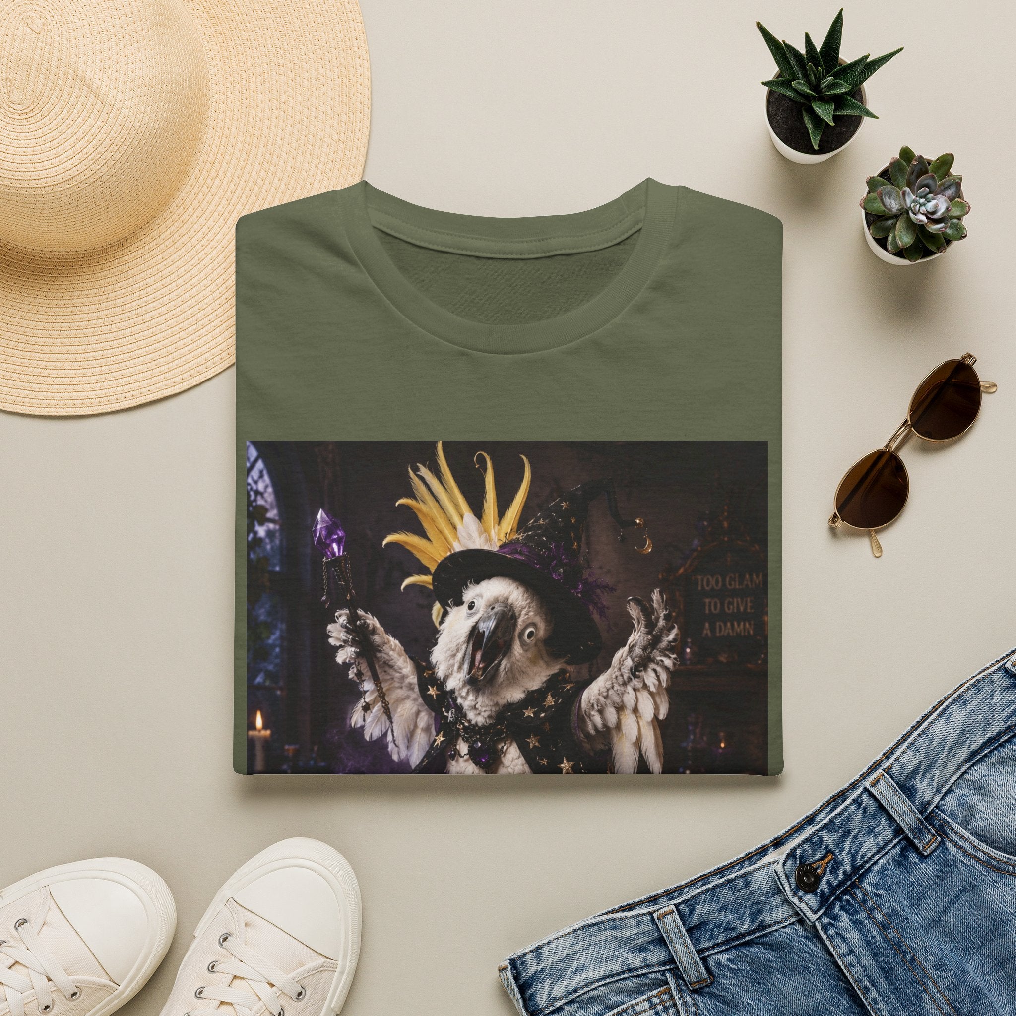 Chaos Witch T‑Shirt — Gothic Crow Crown Illustration