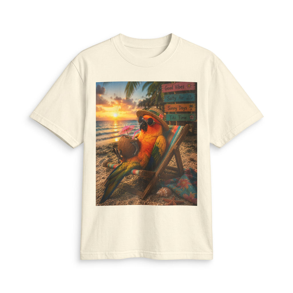 T-Shirt — "Birds and Salt Life" Tropical Beach Parrot Graphic Tee