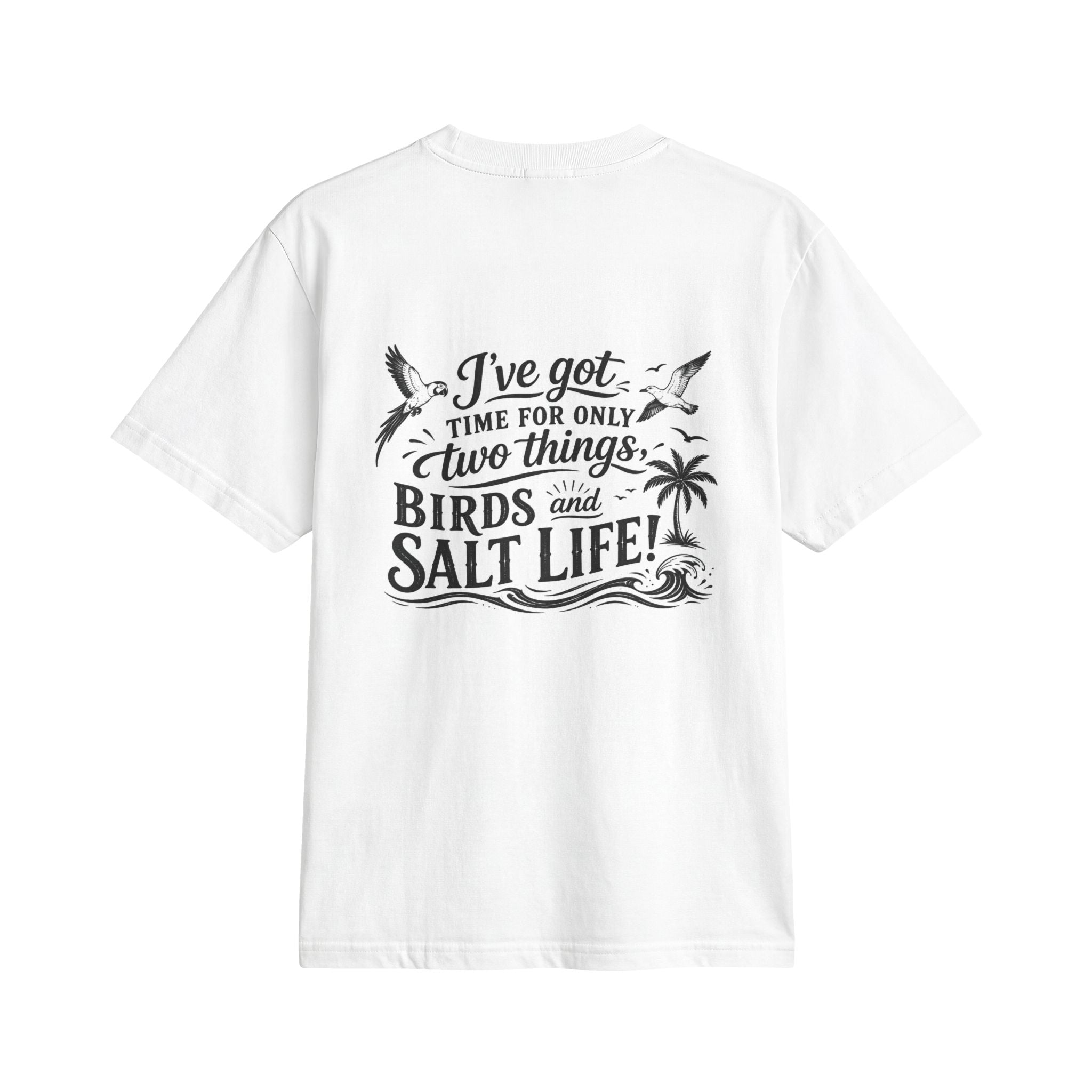 T-Shirt — "Birds and Salt Life" Tropical Beach Parrot Graphic Tee