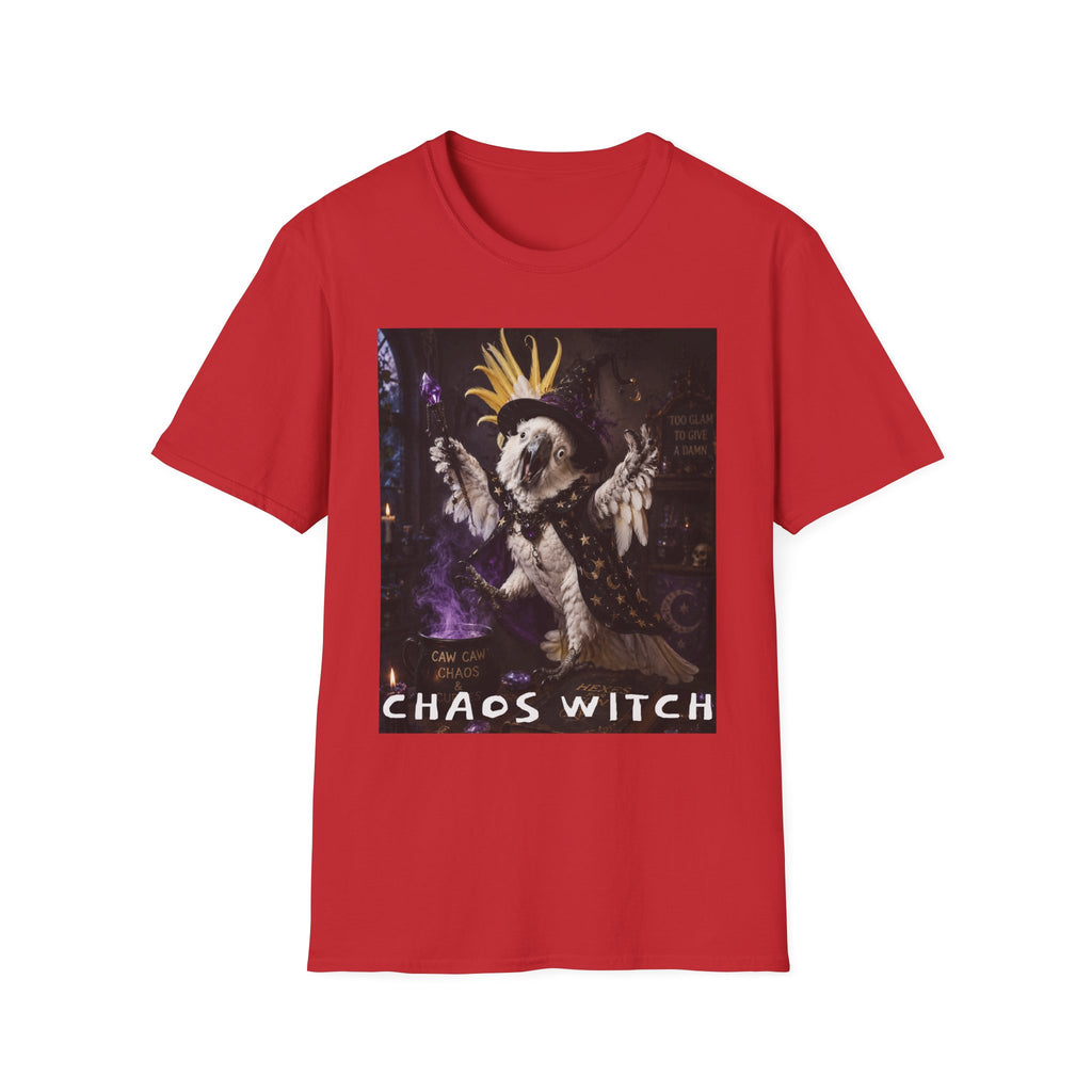 Chaos Witch T‑Shirt — Gothic Crow Crown Illustration