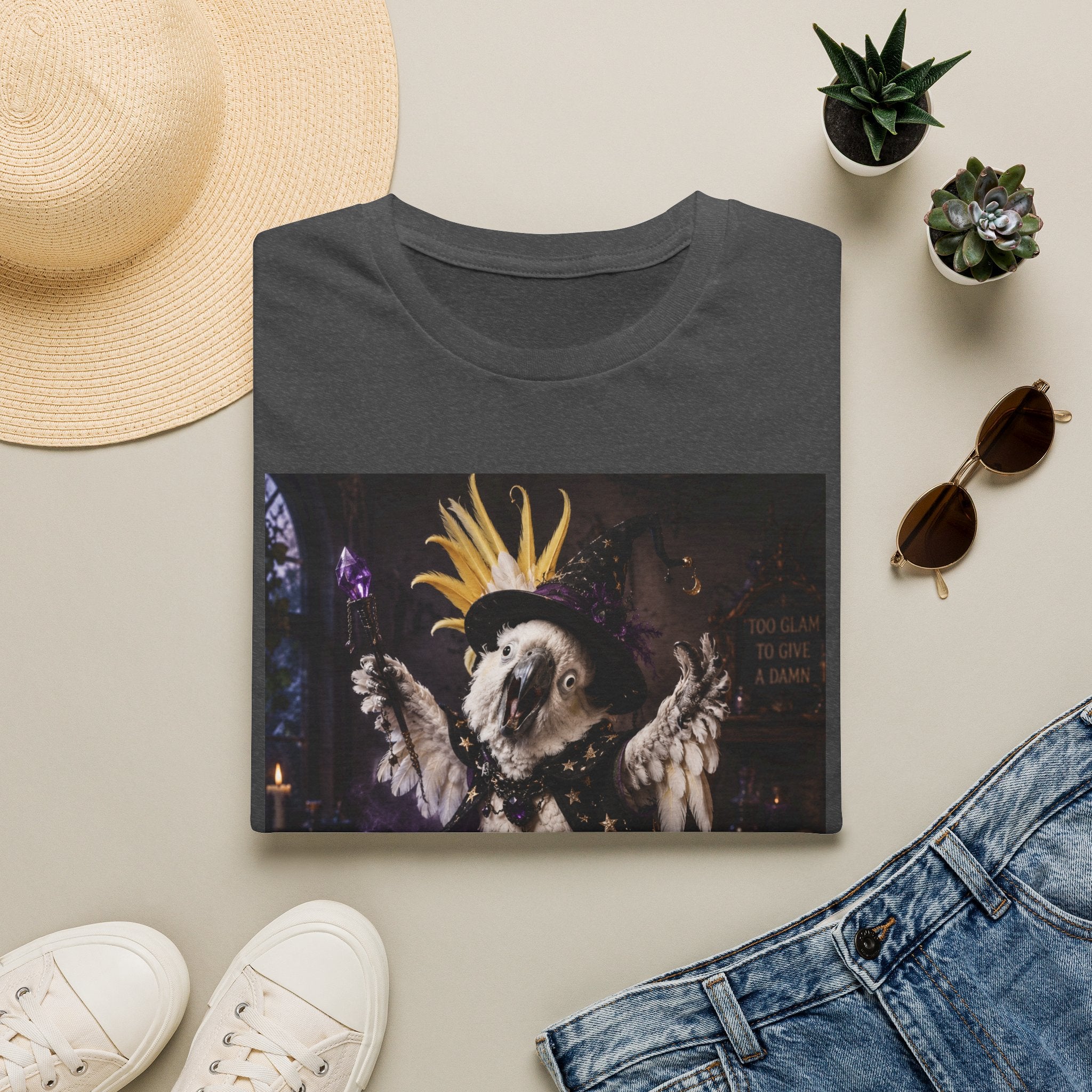 Chaos Witch T‑Shirt — Gothic Crow Crown Illustration