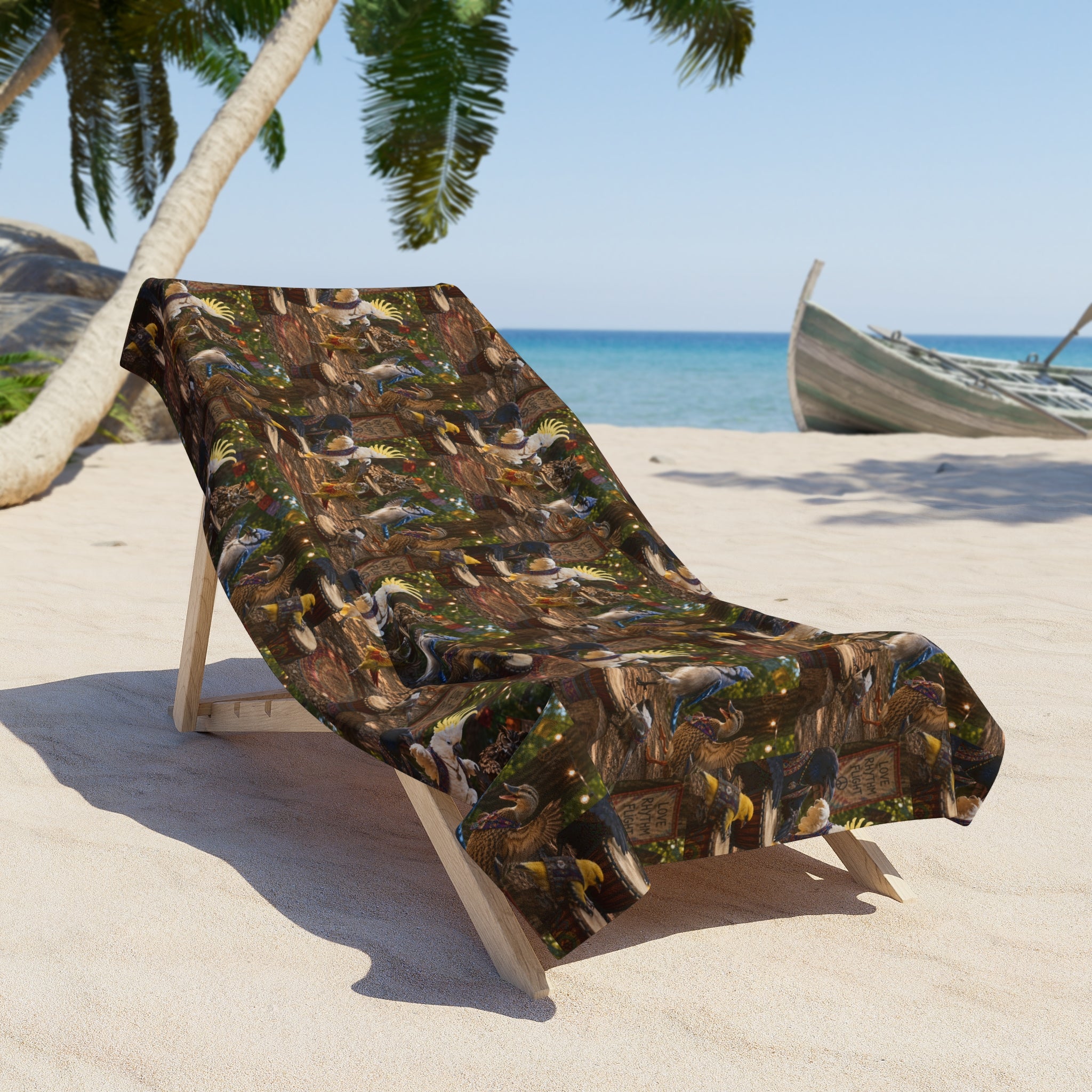Beach Towel — Tropical Vintage Surf Collage