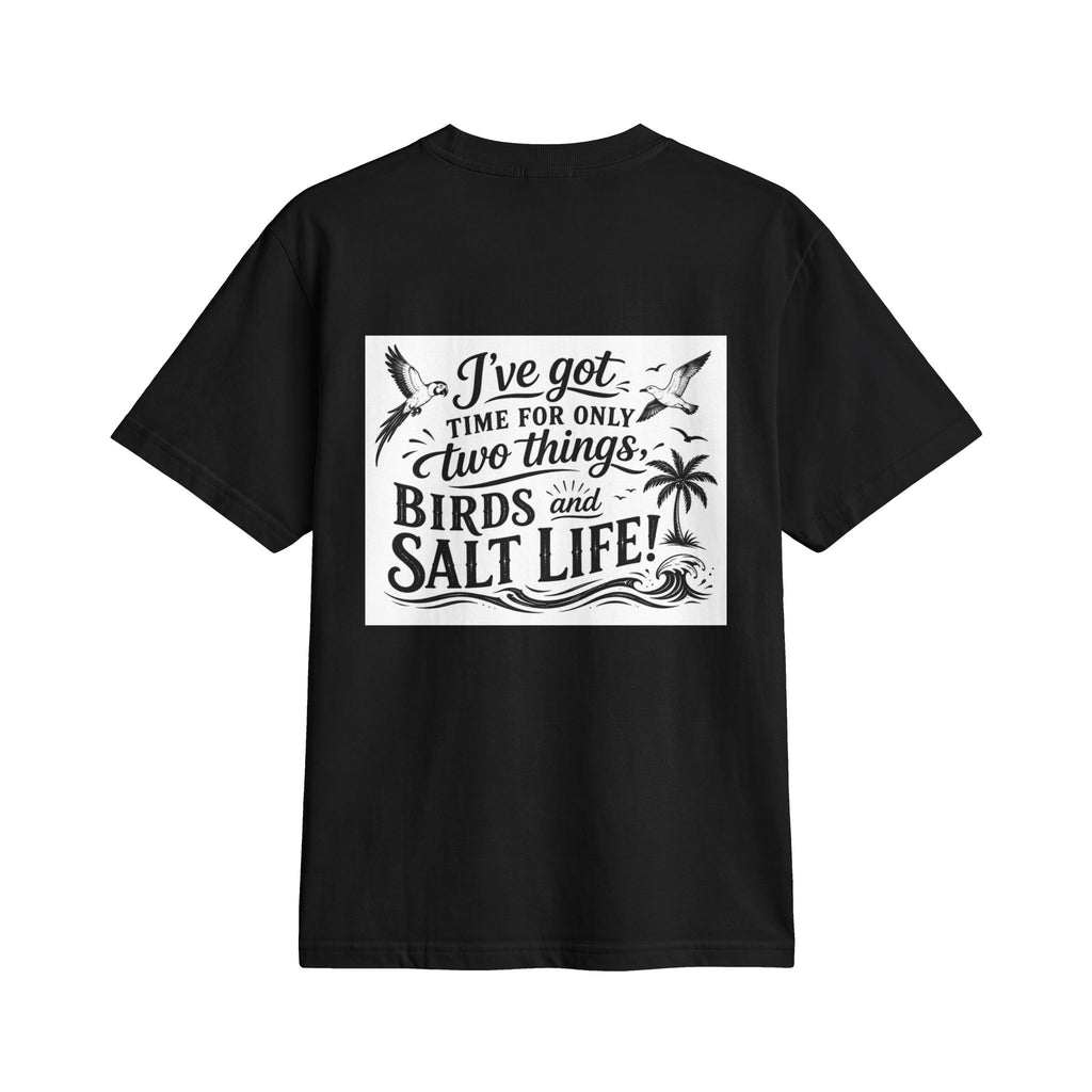 T-Shirt — "Birds and Salt Life" Tropical Beach Parrot Graphic Tee