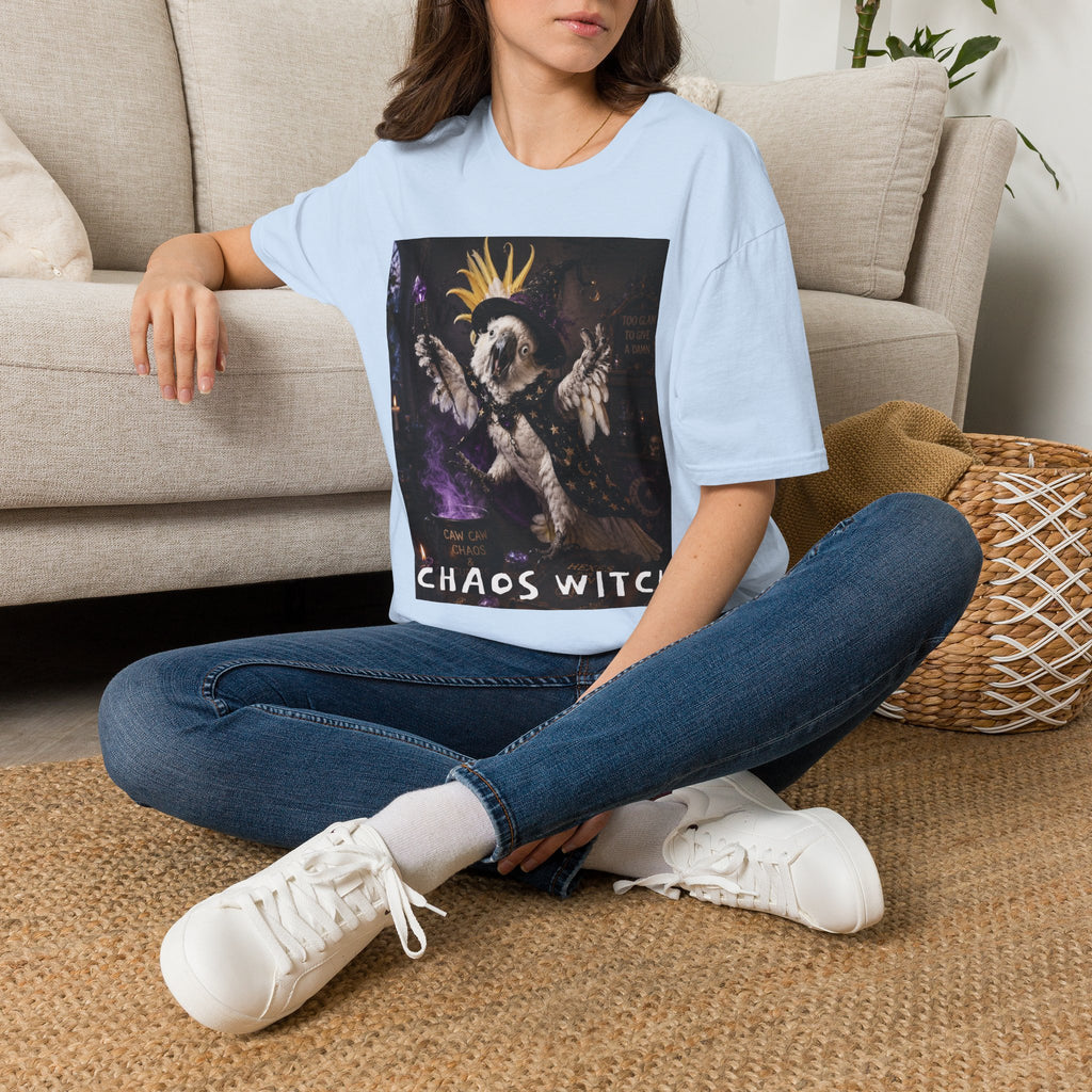 Chaos Witch T‑Shirt — Gothic Crow Crown Illustration