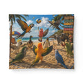 Parrot Beach Cotton Comforter — Tropical Bird Volley Beach Scene