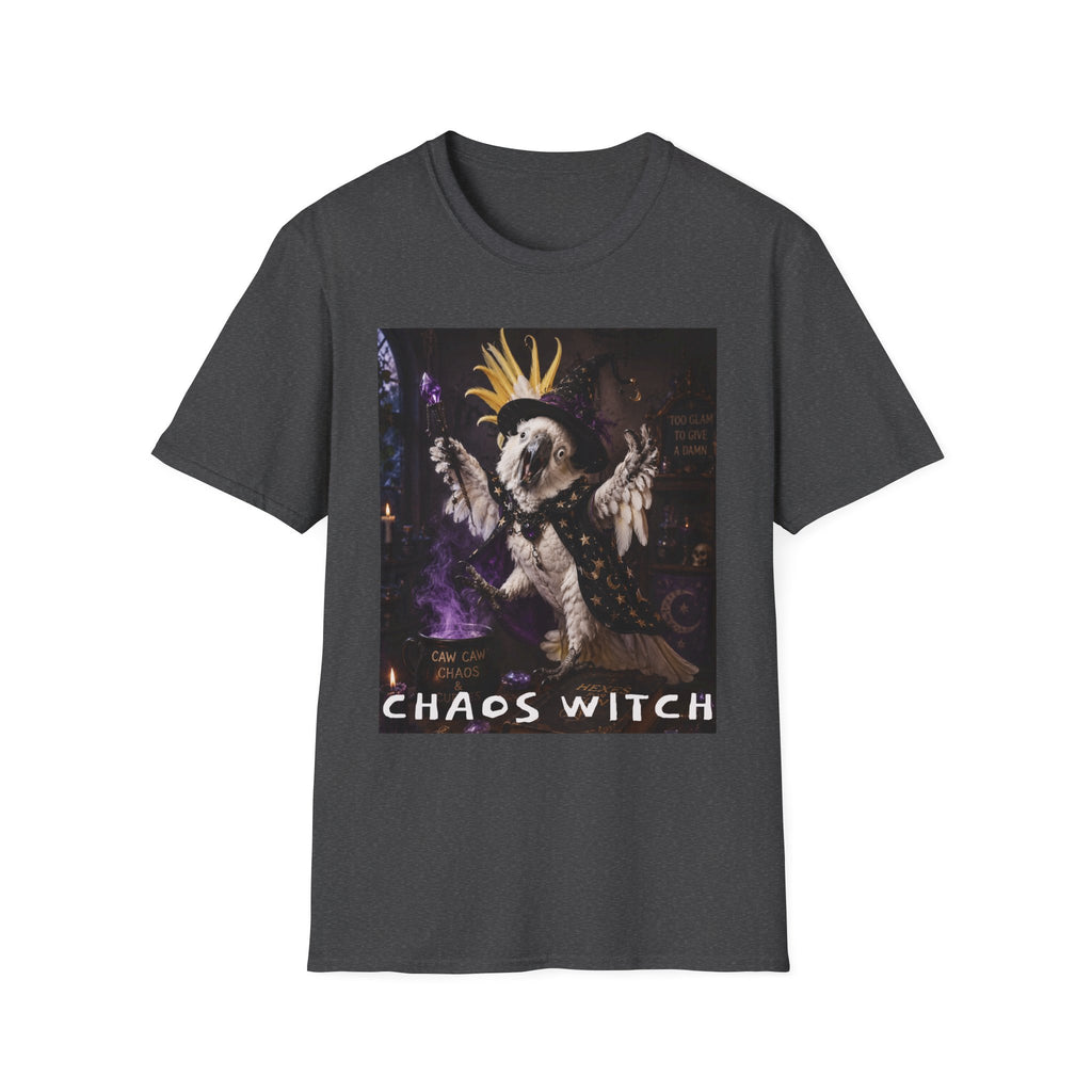 Chaos Witch T‑Shirt — Gothic Crow Crown Illustration