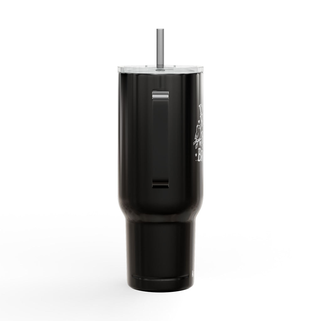 40oz Engraved Tumbler — "I've Got Room for Birds and Brooms" (Insulated Travel Mug)