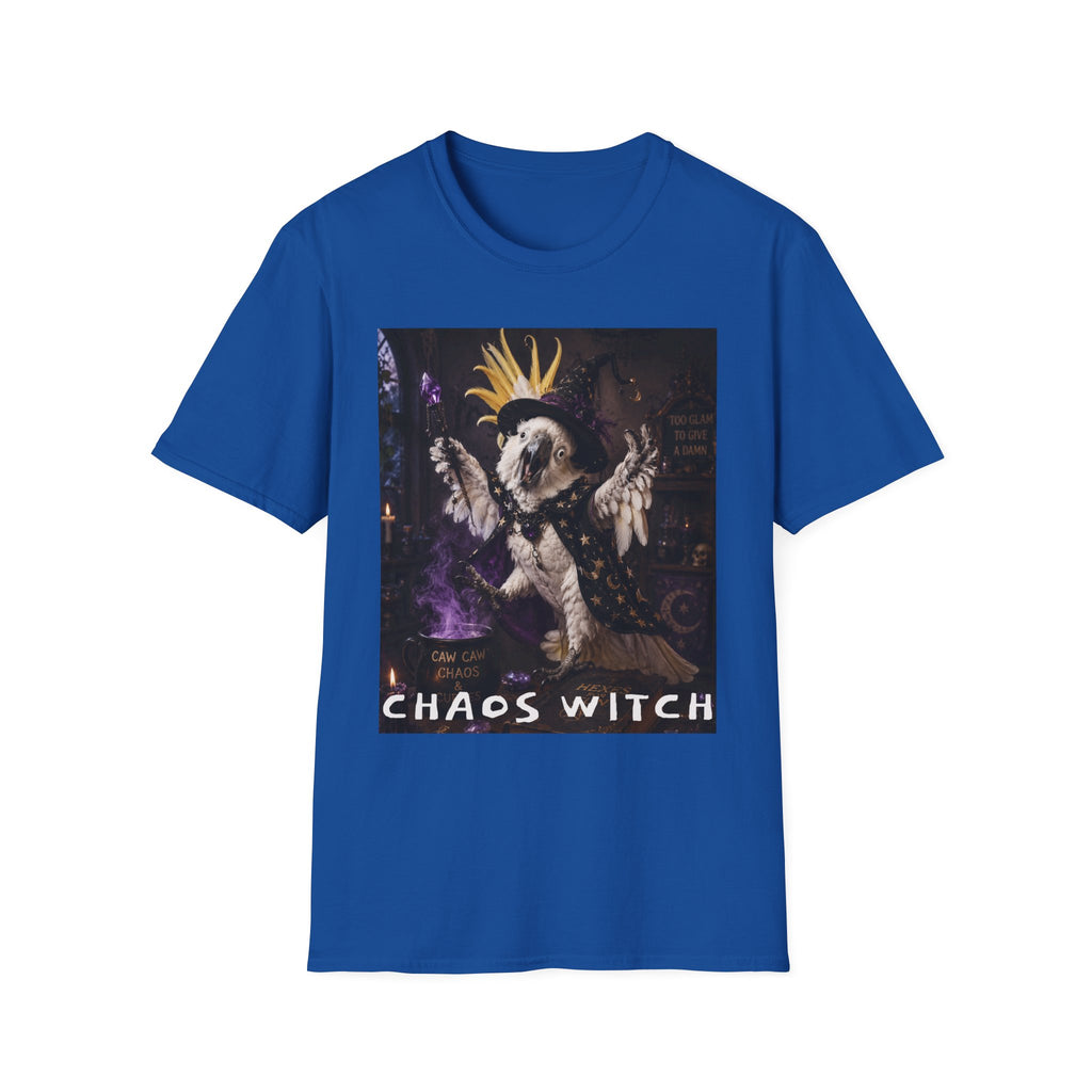 Chaos Witch T‑Shirt — Gothic Crow Crown Illustration