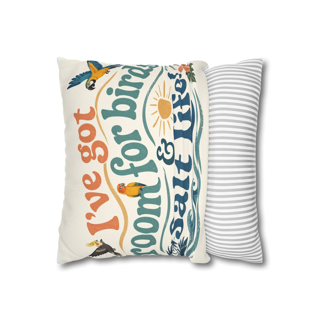 Coastal Birds & Salt Life Decorative Pillowcase