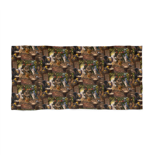 Beach Towel — Tropical Vintage Surf Collage